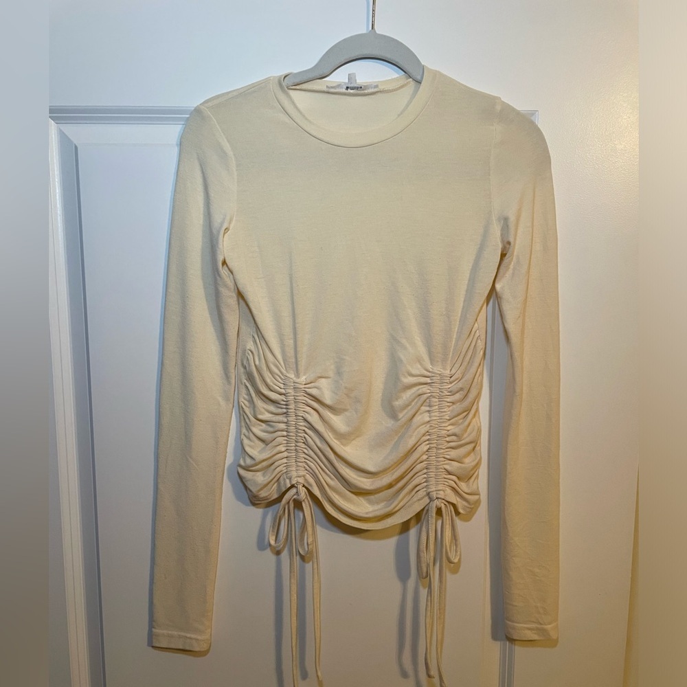 Etophe Studios Ruching details cream colored top